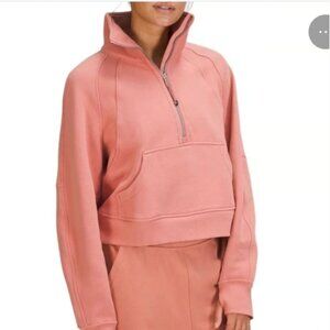 lululemon Oversized Scuba Funnel Neck half zip - Pink Savannah Xs/S
